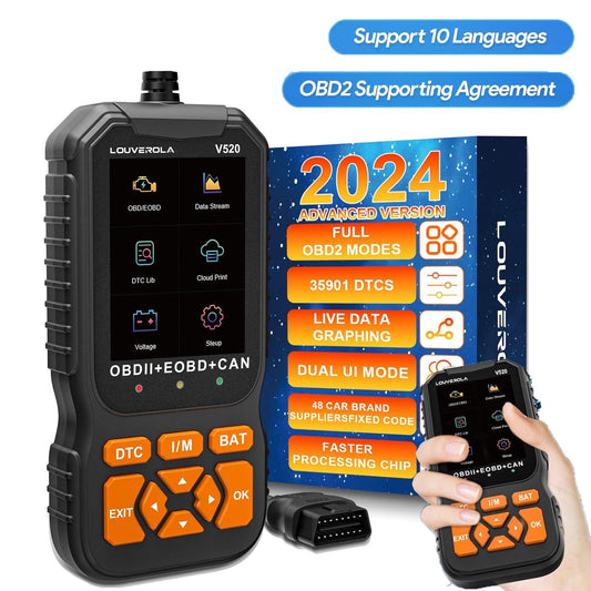 LOUVEROLA OBD2 Scanner Professional Diagnostic Tool, Reset OBDII/EOBD Diagnostic Scan Tools Enhanced Check Engine Fault Code Readers Scanner for Cars and Trucks with OBD2 Protocol Vehicles Since 1996