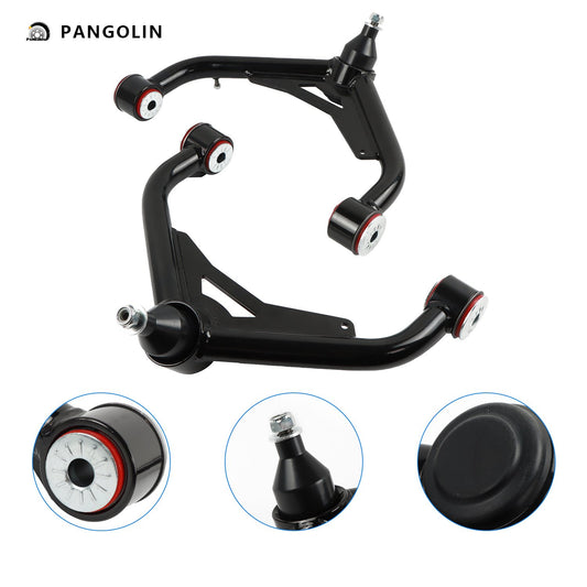 PANGOLIN 2Pcs 2-4" Lift Front Upper Control Arms Fits for 2000-2010 Chevrolet Silverado 2500/3500 HD, 2000-2010 GMC Sierra 2500/3500 HD Adjustable Suspension Control Arms with Ball Joint