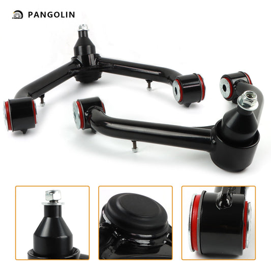 PANGOLIN 2Pcs Lift Front Upper Control Arms Fits for 1999-2008 GMC Sierra Yukon Savana, 2002-2005 Cadillac Escalade, Chevrolet Suburban Adjustable Suspension 2-4" Control Arms with Ball Joint