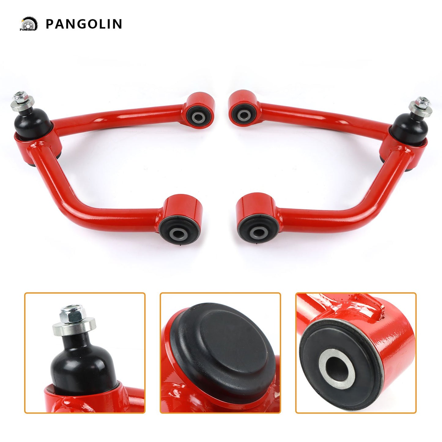 PANGOLIN 2Pcs Lift Front Upper Control Arms Fits for 2004-2017 Nissan Titan, 2004-2006 Infiniti QX56, 2005-2017 Nissan Armada Control Arms Adjustable Suspension 2-4" Control Arms with Ball Joint