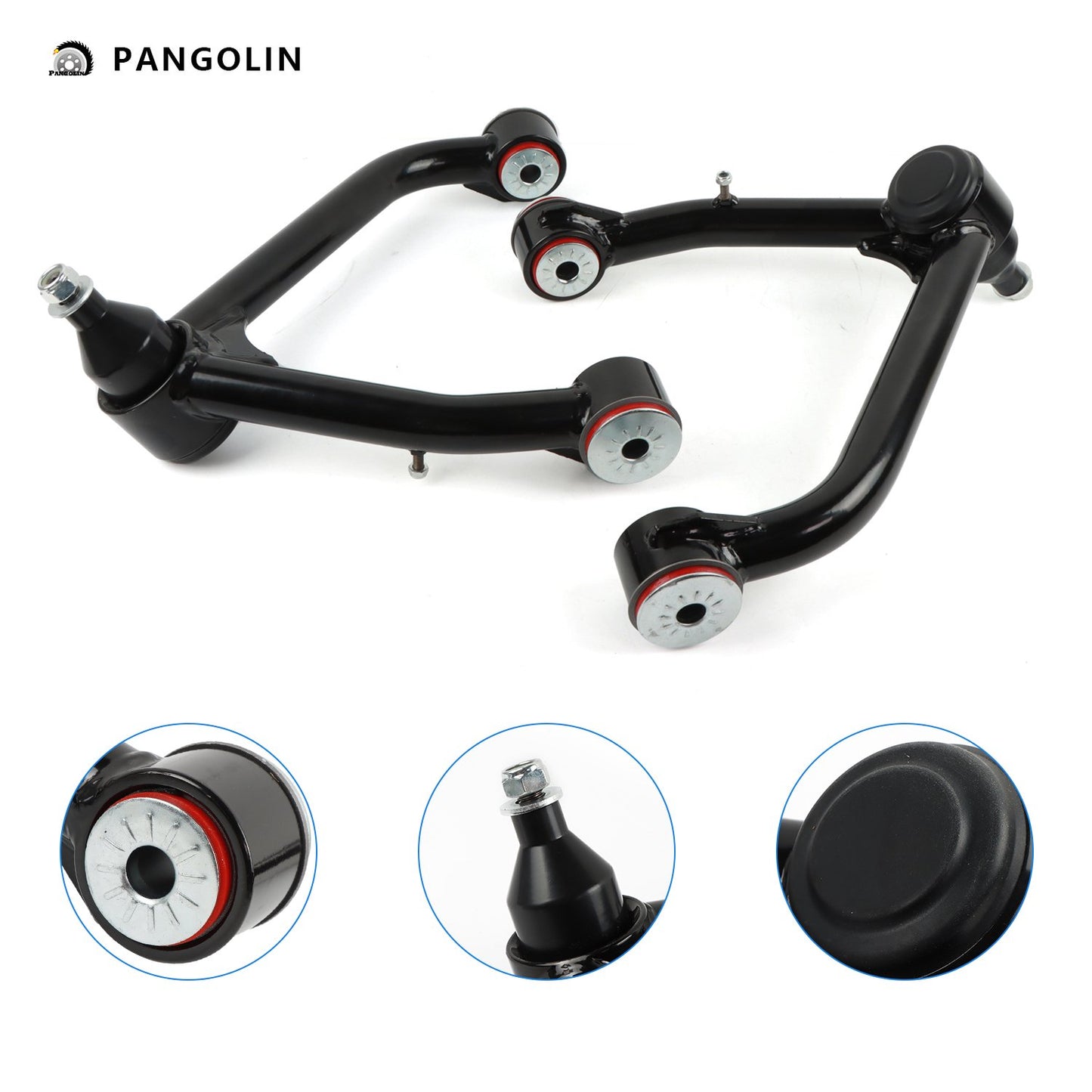 PANGOLIN 2Pcs Lift Front Upper Control Arms Fits for 2015-2020 Cadillac Escalade, 2014-2020 Chevrolet Silverado 1500 Suburban Tahoe, GMC Yukon Adjustable Suspension 2-4" Control Arms with Ball Joint