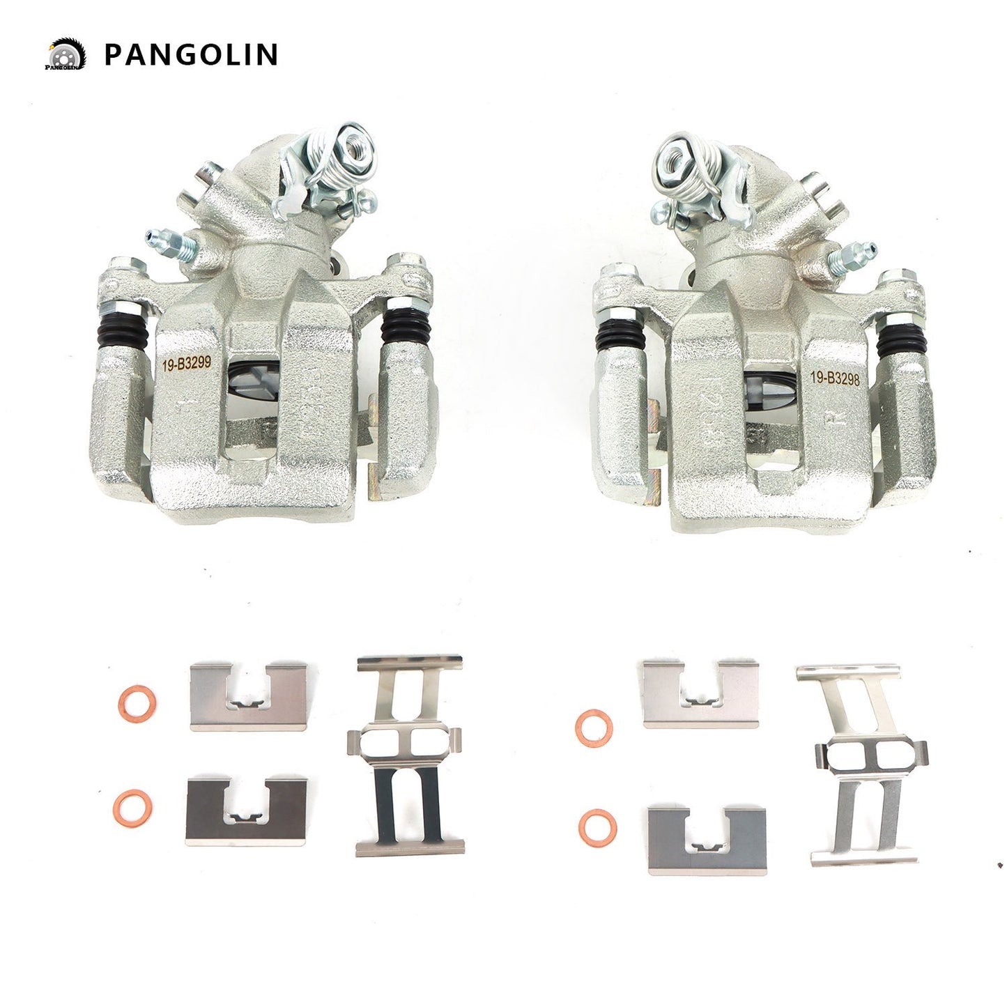 PANGOLIN 2Pcs Rear Brake Calipers 19-B3298 19-B3299 Fits for 2009-2015 Honda Civic, 2006-2018 Acura CSX ILX Disc Brake Calipers with Bracket Assembly Replace Part OE 43019TR3A00, 43018TR3A00