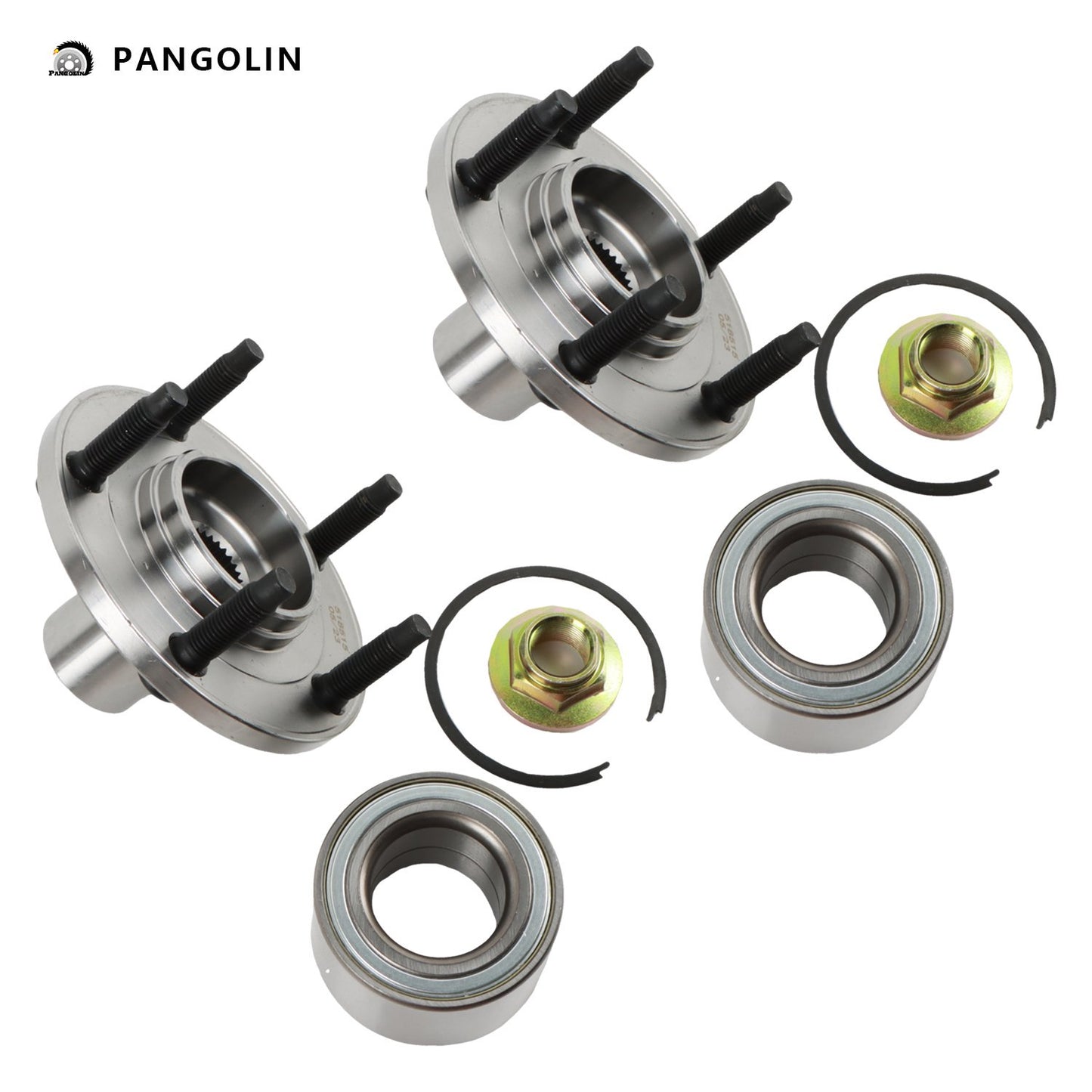 PANGOLIN 2Pcs Wheel Hubs and Bearing Assemblies 518515 Fit for 2001-2012 Escape, 2001-2011 Mazda Tribute, 2005-2011 Mercury Mariner Front & Rear Wheel Bearing Hub Assembly Replace Part OE WE61635