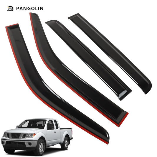 PANGOLIN 4Pcs Car Window Visors Fits for 2005-2021 Nissan Frontier Sun Wind Deflector Rain Vent Window Visors Deflectors