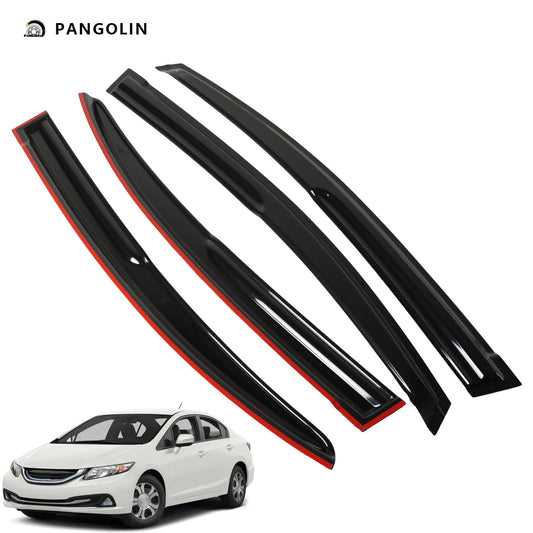 PANGOLIN 4Pcs Car Window Visors Fits for 2012-2015 Honda Civic Sun Wind Deflector Rain Vent Window Visors Deflectors