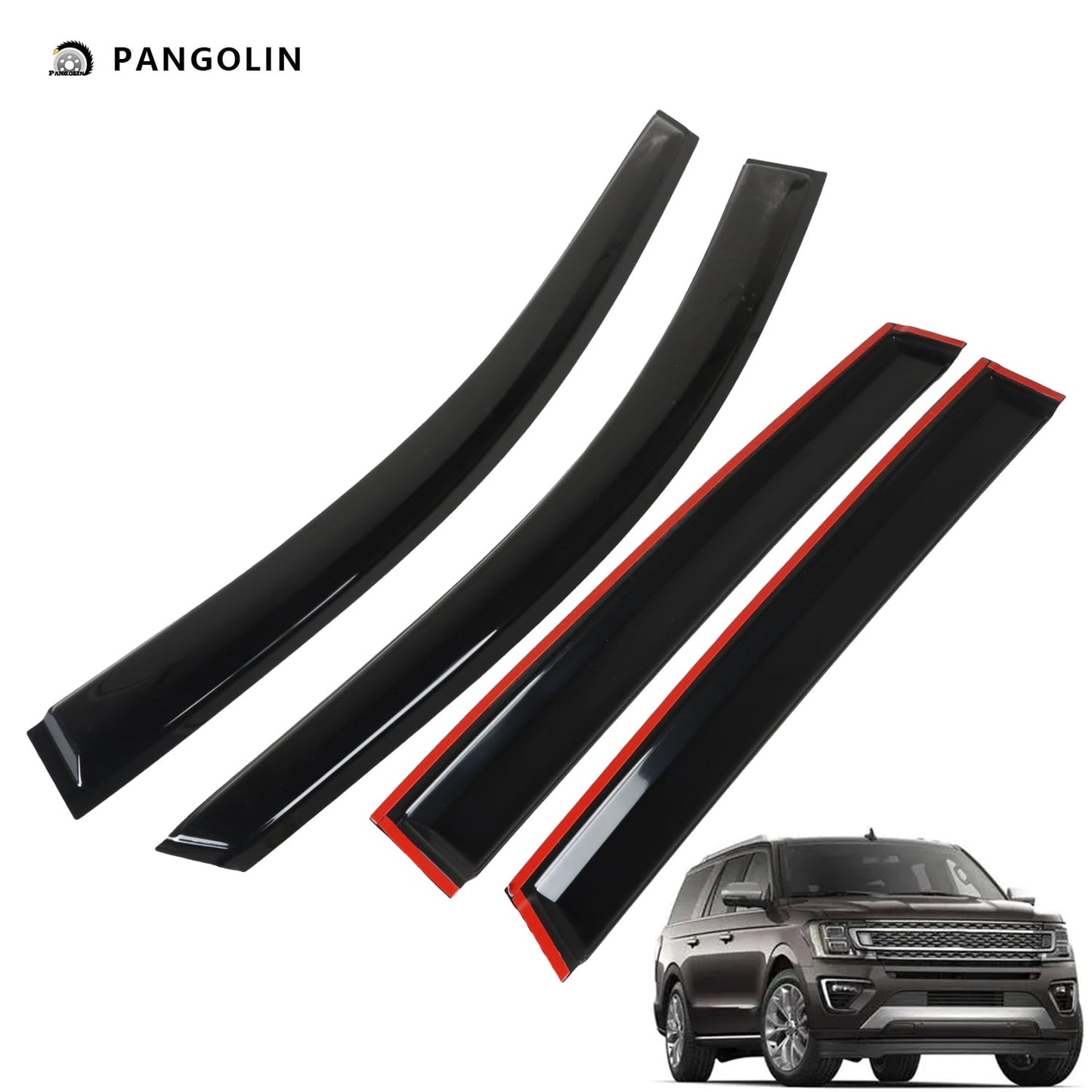 PANGOLIN 4Pcs Car Window Visors Fits for 2013-2019 Ford Escape Sun Wind Deflector Rain Vent Window Visors Deflectors