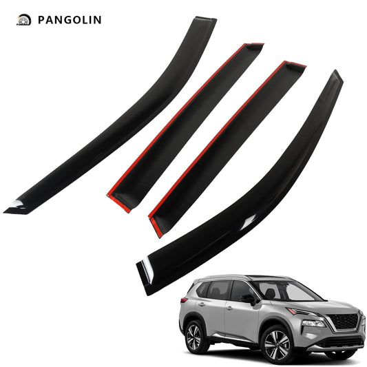 PANGOLIN 4Pcs Car Window Visors Fits for 2014-2020 Nissan Rogue Sun Wind Deflector Rain Vent Window Visors Deflectors