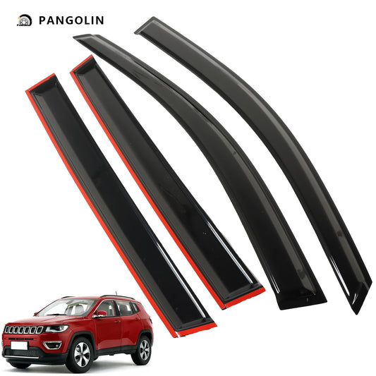 PANGOLIN 4Pcs Car Window Visors Fits for 2014-2022 Jeep Cherokee Sun Wind Deflector Rain Vent Window Visors Deflectors