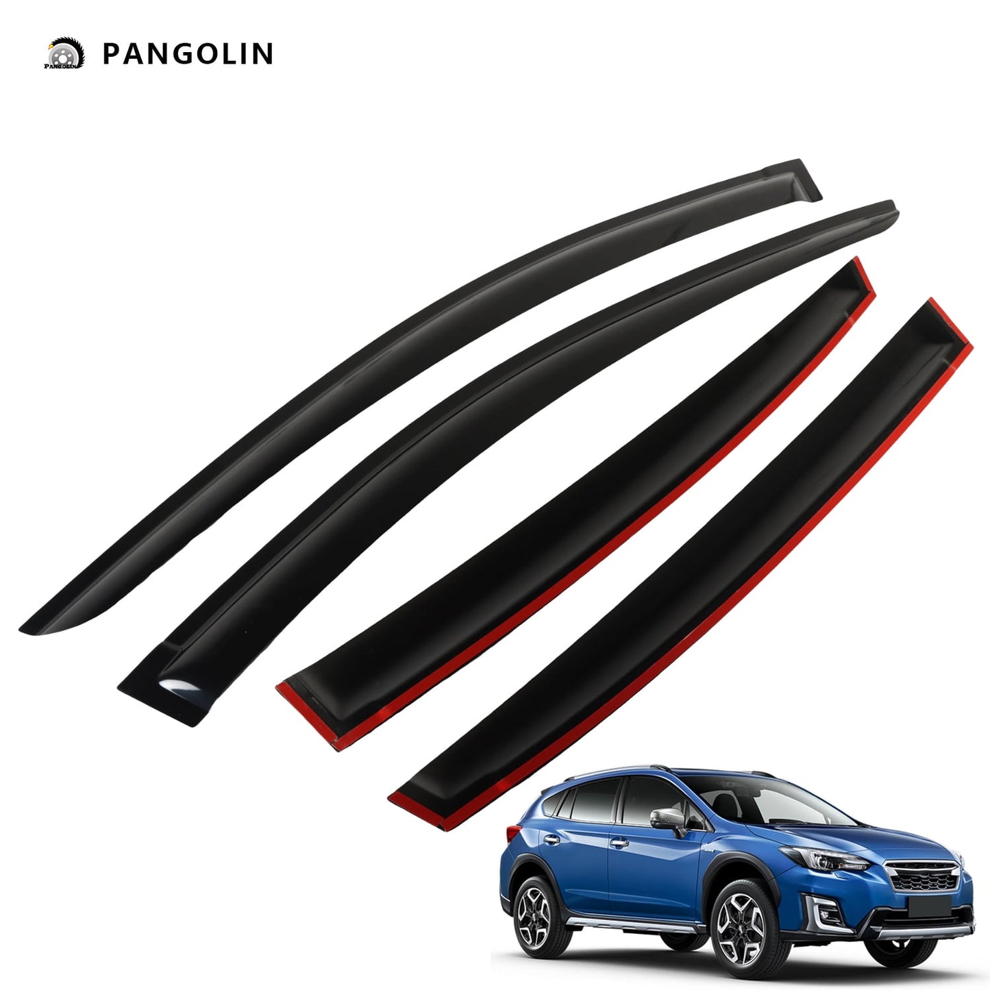 PANGOLIN 4Pcs Car Window Visors Fits for 2018-2023 Subaru XV, Subaru Crosstrek Sun Wind Deflector Rain Vent Window Visors Deflectors