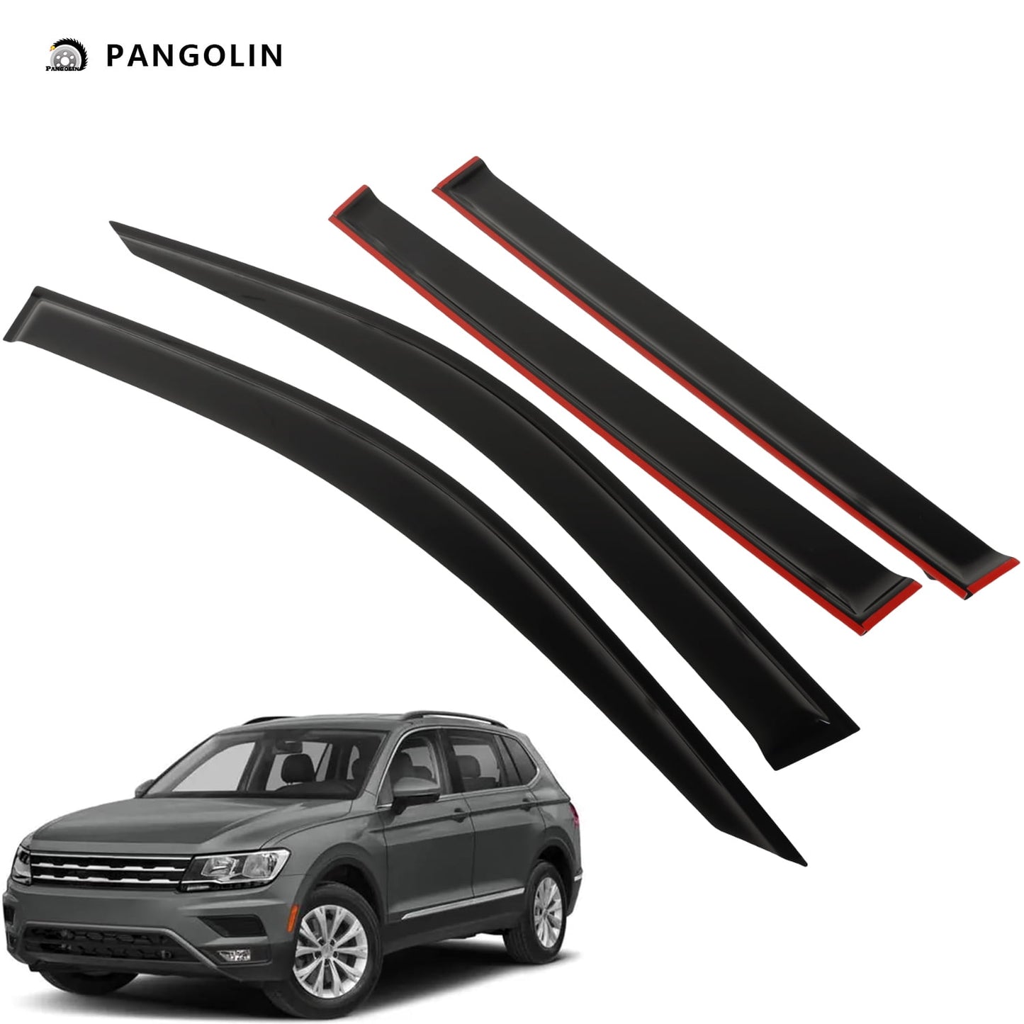 PANGOLIN 4Pcs Car Window Visors Fits for 2018-2023 Volkswagen Tiguan Sun Wind Deflector Rain Vent Window Visors Deflectors