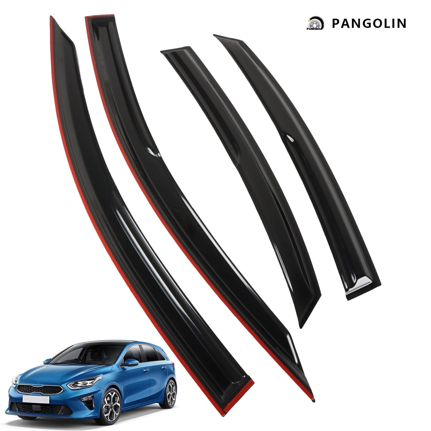 PANGOLIN 4Pcs Car Window Visors Fits for 2019-2023 Kia Forte Sun Wind Deflector Rain Vent Window Visors Deflectors