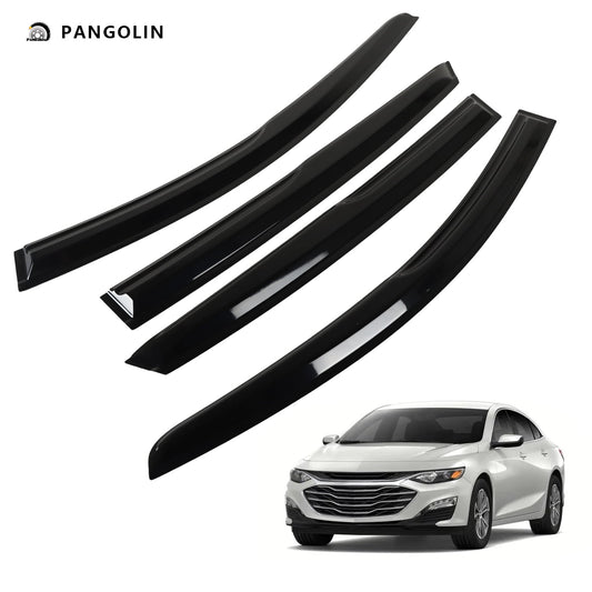 PANGOLIN 4Pcs Car Window Visors Sun Wind Rain Guards Fits for 2016-2023 Chevrolet Malibu Sedan 3D Wavy Mugen Style Vent Window Visors Deflectors