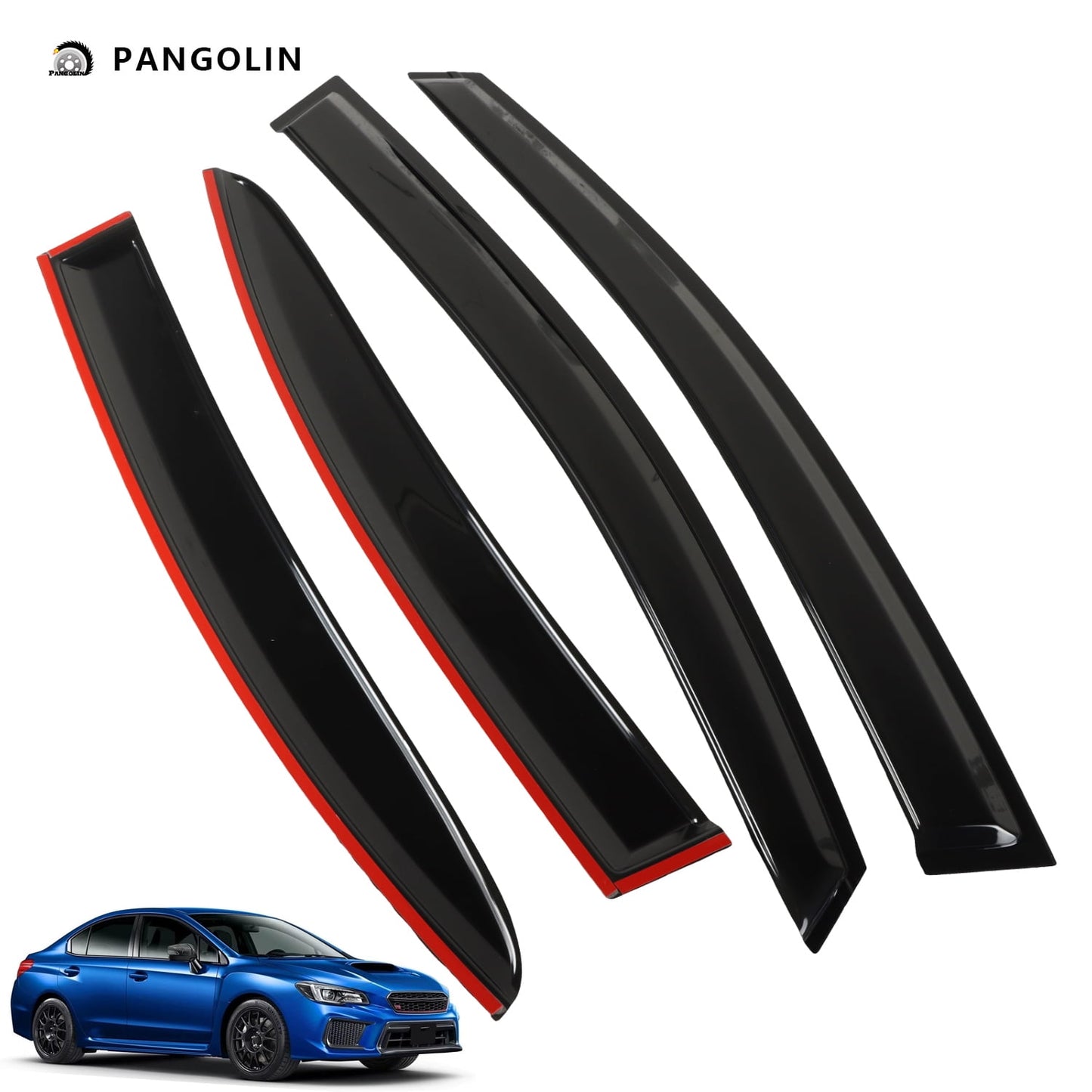 PANGOLIN 4Pcs Car Window Visors Wind Deflectors for 2006-2011 Honda Civic 4-Door Sedan Vent Window Visors Sun Wind Vent Rain Guard