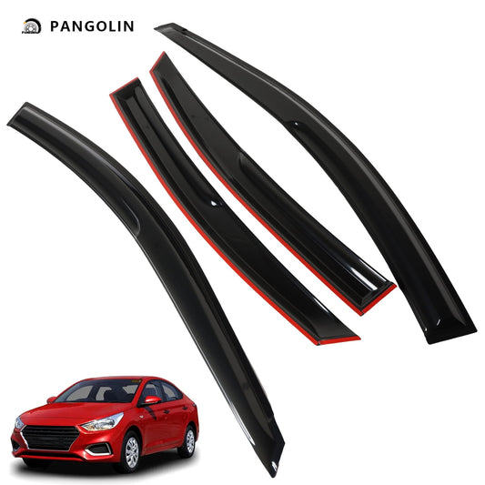 PANGOLIN 4Pcs Car Window Visors for 2012-2017 Hyundai Accent Sun Wind Deflector Rain Vent Window Visors Deflectors