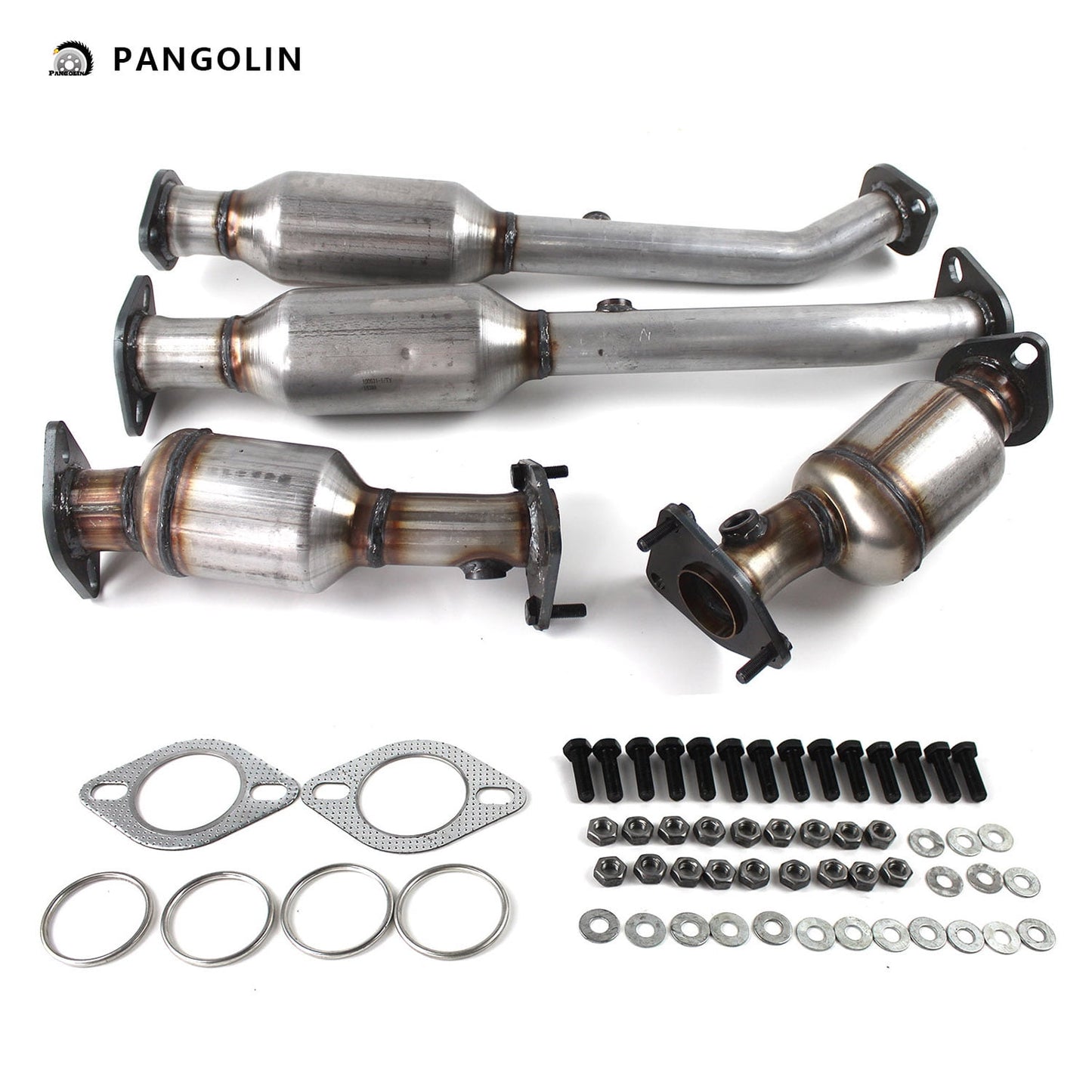 PANGOLIN 4Pcs Catalytic Converter Kit 16399 Fits for Nissan 2005-2018 Frontier 2005-2012 Pathfinder Xterra Left & Right EPA Catalytic Converter Replace Part OE 16400, 16467, 16468