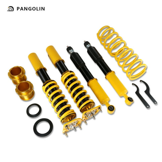 PANGOLIN 4Pcs Front Rear Full Auto Coilovers Struts Kit Fit for 1994-2004 Ford Mustang Base/GT SN95 Convertible/Coupe Coilover Adjustable Height Strut Spring Suspension Replacement Part