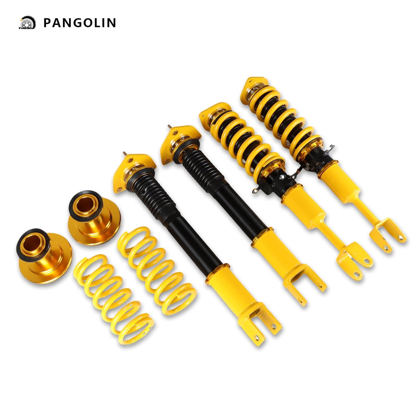 PANGOLIN 4Pcs Front Rear Full Auto Coilovers Struts Kit Fit for 2003-2008 Nissan 350Z, 2003-2008 INFINITI G35 Convertible/Coupe Coilover Adjustable Height Strut Spring Suspension