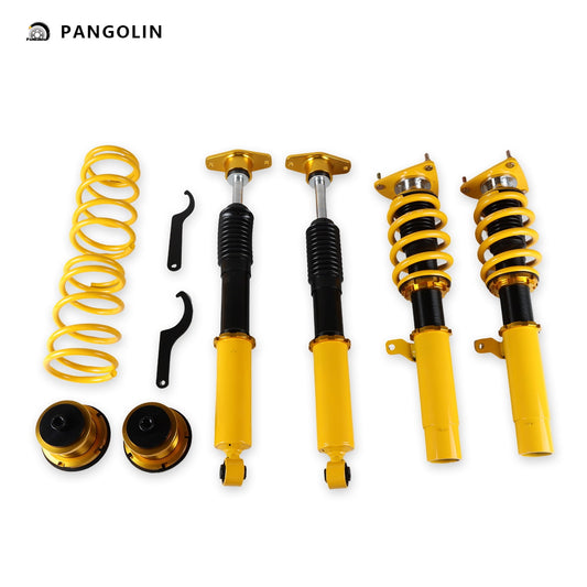 PANGOLIN 4Pcs Front Rear Full Auto Coilovers Struts Kit Fit for 2004-2009 Mazda 3 BK, 2009-2013 Mazda 3 BL Coilover Adjustable Height Strut Spring Suspension Replacement Part