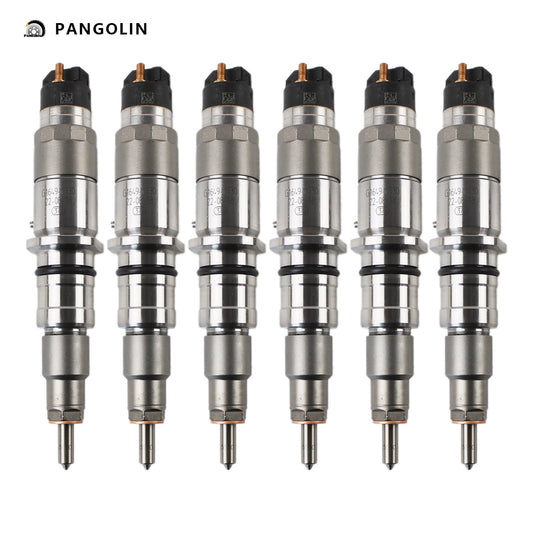 PANGOLIN 6Pcs Fuel Injector 0445120231 Fits for Komatsu PC200-8, Hitachi ZW180, Hyundai HL770-7A for Engine Cummins QSB6.7 Common Rail Injectors Replacement Part OE 0445120059, 0 445 120 059