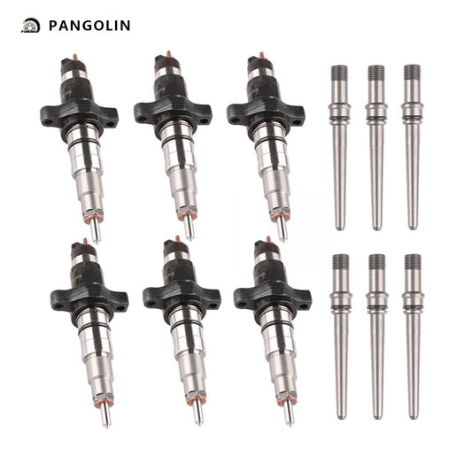 PANGOLIN 6Pcs Fuel Injector 0445120255 Fits for 2003 2004 Dodge Ram 2500 3500 Pick-up 5.9L Diesel Fuel Injectors with Connect Tube Replacement Part OE 0986435503, 0445120210, 0 445 120 255