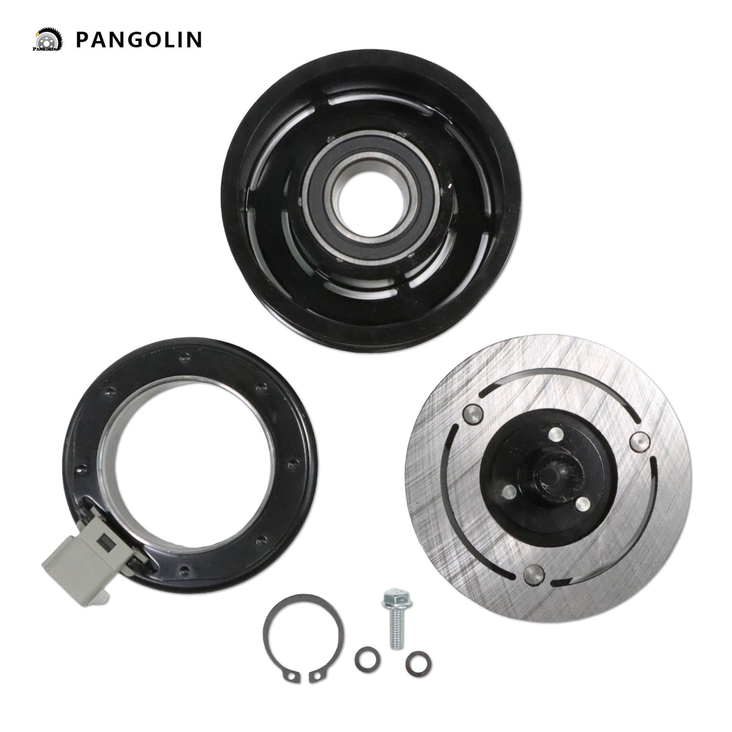 PANGOLIN A/C Compressor Clutch Kit 55111411AE Fit for 2006-2009 Dodge Ram 2500 3500 4500 5500 Air Conditioning Compressor Clutch Assembly Auto Replacement Part OE 55111411AF, 55111411AG, 55111411AH