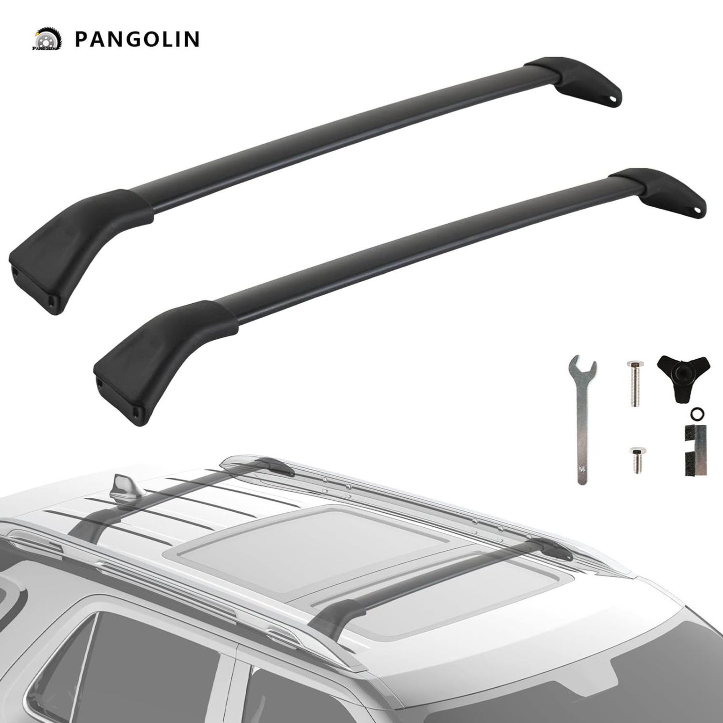 PANGOLIN Car Roof Rack Cross Bars Compatible with 2017-2023 Mazda CX-5 Auto Top Roof Rails Aluminum Adjustable Roof Top Luggage Crossbars Cargo Load