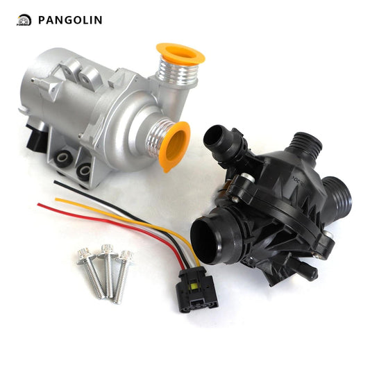 PANGOLIN Electric Engine Water Pump with Thermostat 11517586925 Fits for BMW 128i 325i 325xi 328i 525i 528i X3 Replacement OE 11517563183, 11510392553