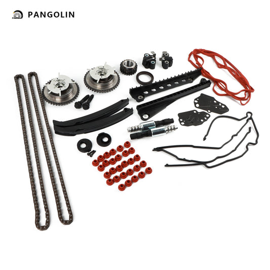 PANGOLIN Engine Timing Chain Kit with Cam Phasers VVT Valves Fit for Ford 2004-2009 F150 F250 F350 Lincoln Expedition 5.4L, 24 Valve Engine Replacement Part