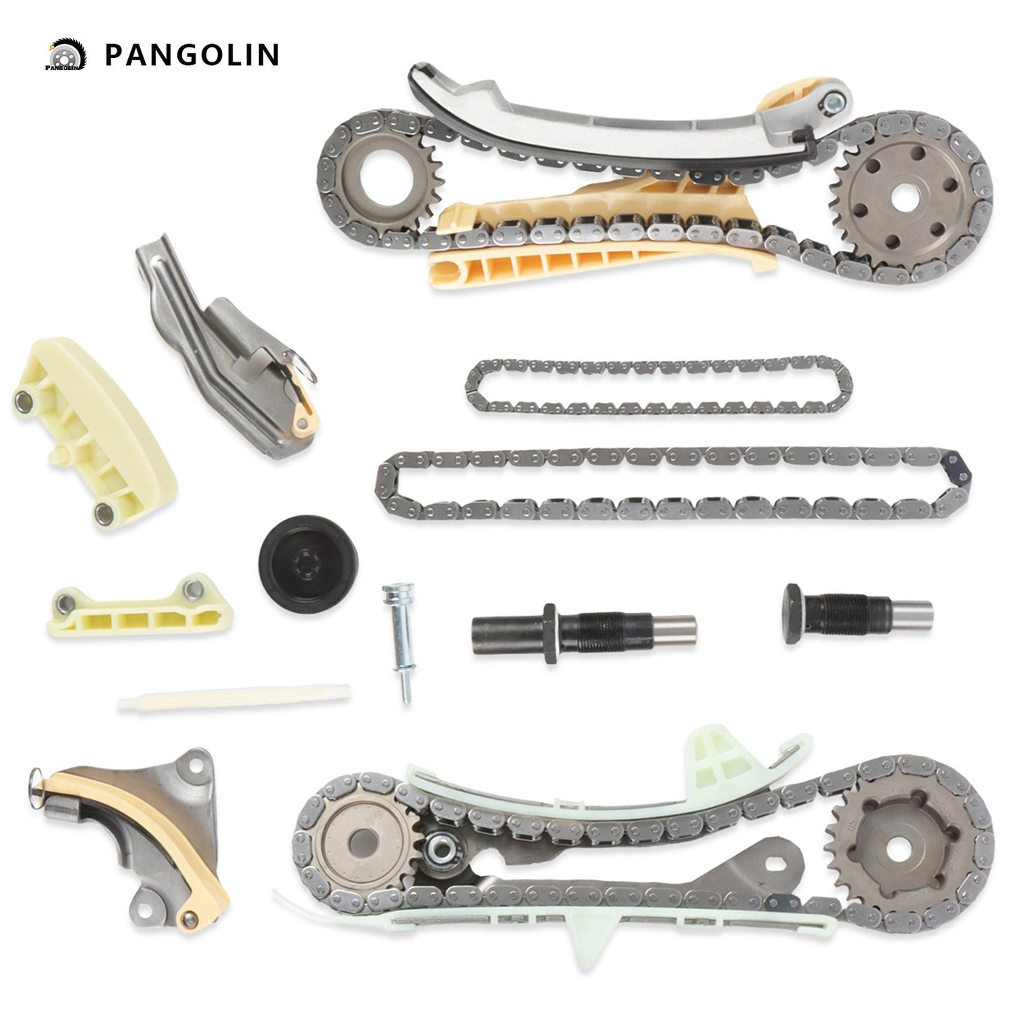 PANGOLIN Engine Timing Chain Kit Fit for 1997-2010 Explorer Mustang Ranger Explorer Sport Trac, Mazda B4000, Mercury Mountaineer Timing Belt Kit Engine Replace Part OE F77Z-6306-BE, 2L2Z-6306-BA