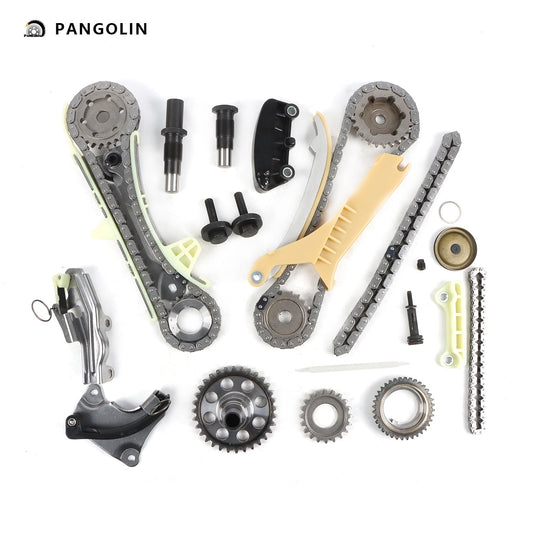 PANGOLIN Engine Timing Chain Kit Fit for 2001-2010 Ford Ranger Explorer Sport Mustang, 2001-2006 Mazda B4000, 1998-2010 Mercury Mountaineer 4.0L Timing Chain Kit with Gear Tensioners Guide Rails