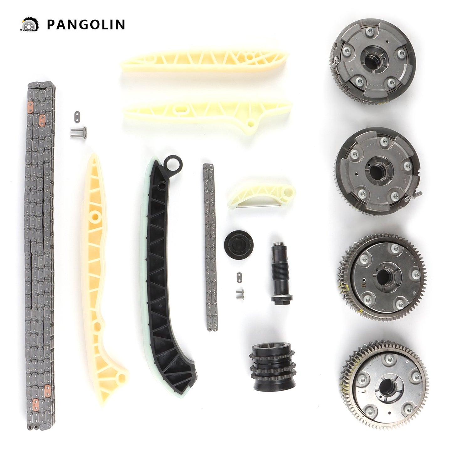 PANGOLIN Engine Timing Chain Kit Fit for 2006-2011 Mercedes-Benz C300 C350 CLS550 E350 E550 G550 GL450 GL550 GLK350 ML350 Timing Belt Kit Engine Replace Part OE 2720520216, 2720521316