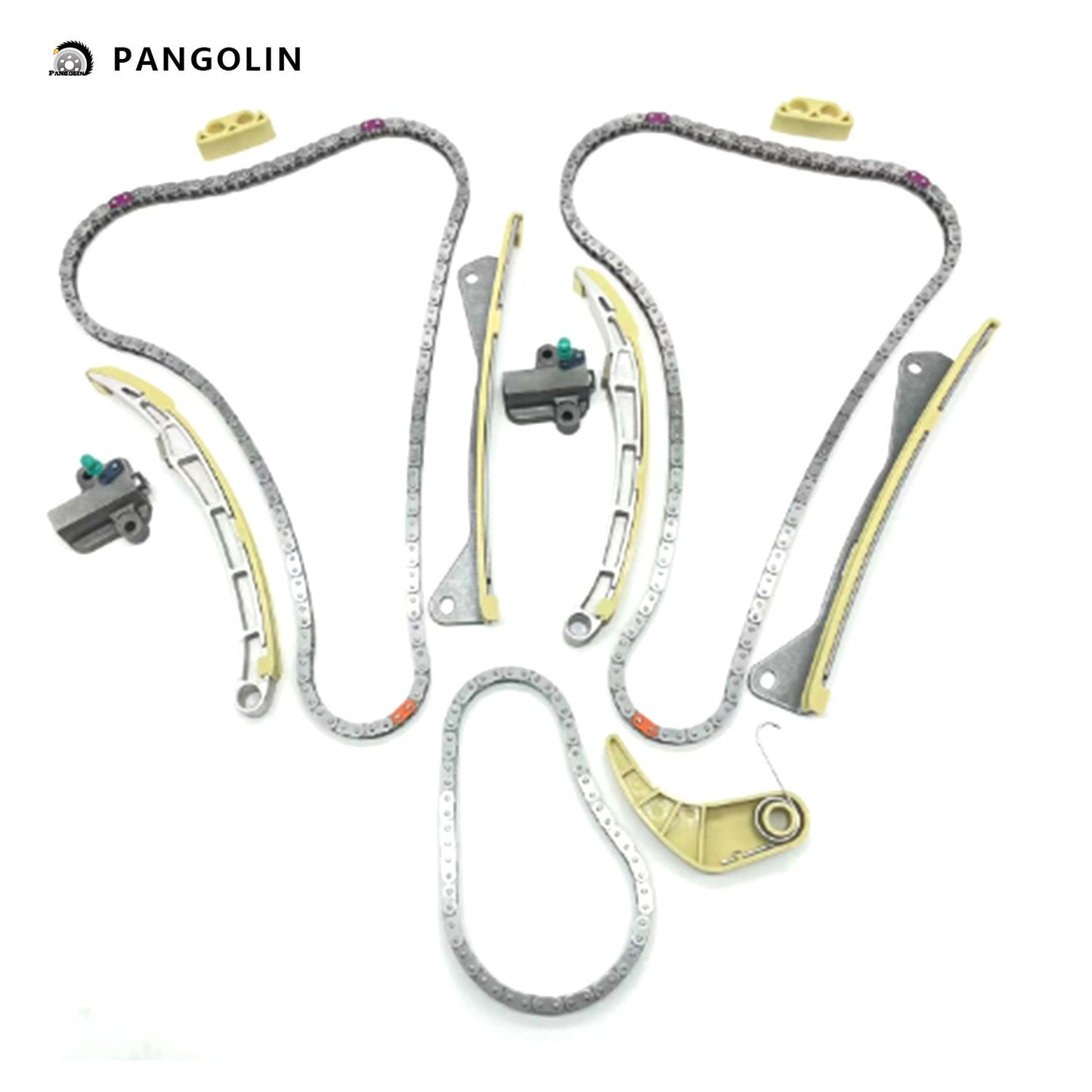 PANGOLIN Engine Timing Chain Kit Fit for 2013-2022 Genesis Coupe G70 G80 G90, Hyundai Azera Palisade Santa Fe, Kia K900 Telluride Timing Belt Kit Engine Replace Part OE 24321-3L100