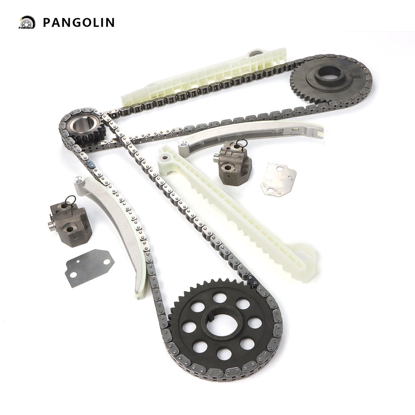 PANGOLIN Engine Timing Chain Kit with Gear Tensioners Guide Rails Fit for 1997-2010 E-150 F-150 Expedition Mustang, 2001-2010 Mercury Grand Marquis Mountaineer Timing Belt Kit Engine Replace Part