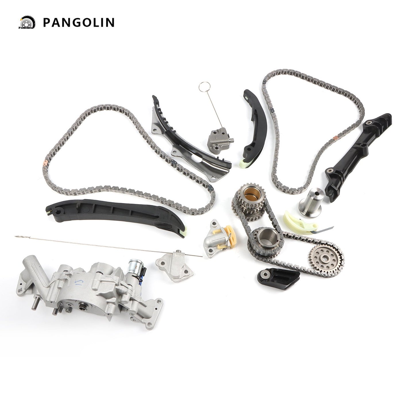 PANGOLIN Engine Timing Chain Kit with Oil Pump Solenoid Fit for 2011-2015 Dodge Avenger Charger Journey, Chrysler 200 300, Jeep Wrangler Grand Cherokee Timing Belt Kit Engine Replace Part