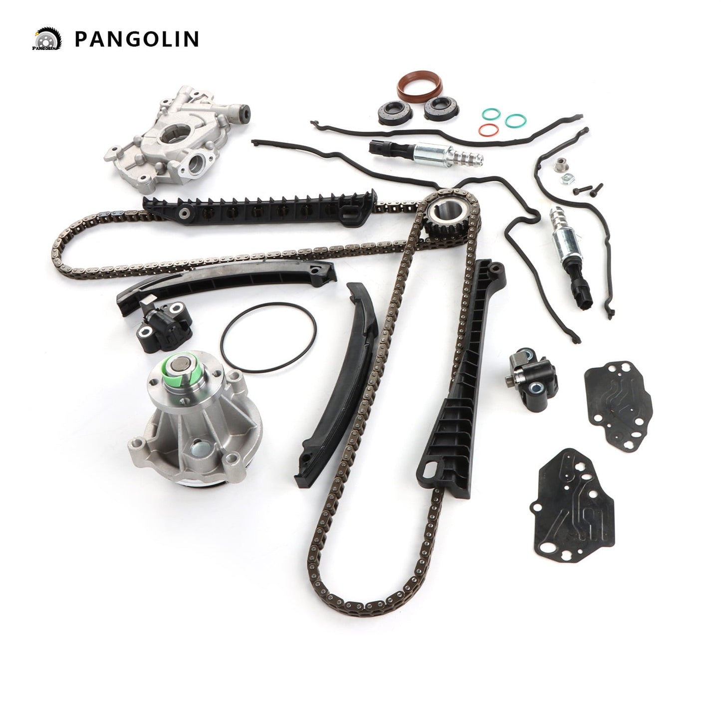 PANGOLIN Engine Timing Chain Kit with Oil Pump Water Pump Fit for 2005-2010 Lincoln Navigator, Ford F-150 F-250 F-350 Expedition 5.4L 24 Valve Engine Replacement Part