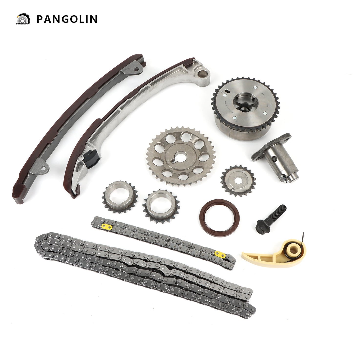 PANGOLIN Engine Timing Chain Kit TS21002 Fit for 2001-2015 Toyota RAV4 Matrix Corolla Scion Camry Solara, Lexus HS250H, Pontiac VIBE, Engine Replacement Part OE 13503-62040, 13568-69095