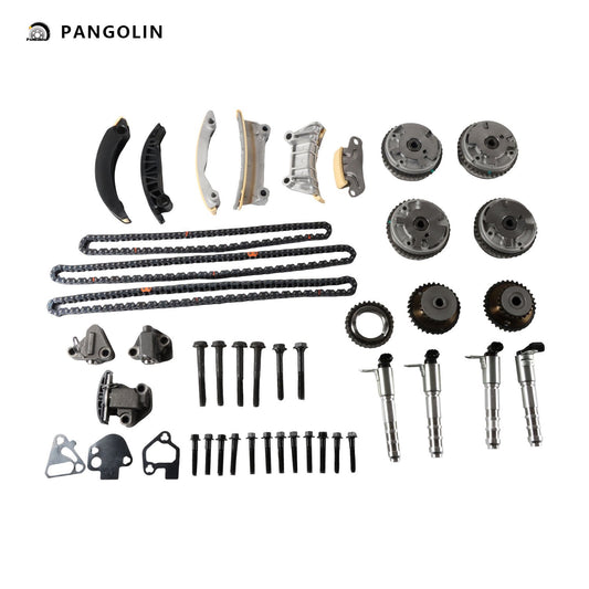 PANGOLIN Engine Timing Chain Kit with VVT Solenoids Fit for 2007-2021 Chevrolet Vectra Malibu, Cadillac ATS CTS, GMC Acadia Terrain Canyon Timing Belt Kit Engine Replace Part OE 12603745, 12626160