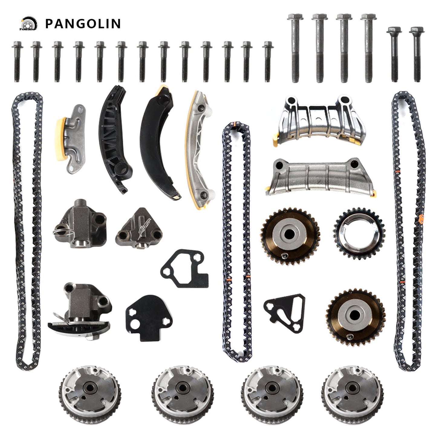 PANGOLIN Engine Timing Chain Kit with VVT Sprocket Fit for 2007-2021 Cadillac ATS CTS SRX, Chevrolet Equinox Malibu, GMC Acadia Terrain Canyon Timing Belt Kit Engine Replace Part OE 9-0753S