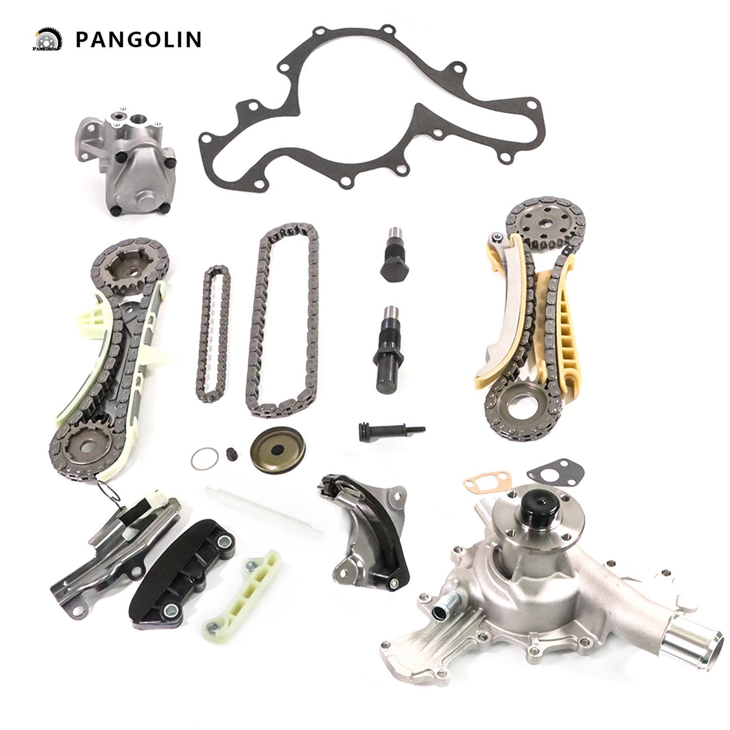 PANGOLIN Engine Timing Chain Kit with Water & Oil Pump Fit for 1997-2009 Explorer Mustang Ranger, 2001-2009 Mazda B4000, 1998-2009 Mercury Mountaineer Timing Belt Kit Engine Replace Part OE 9-0389S