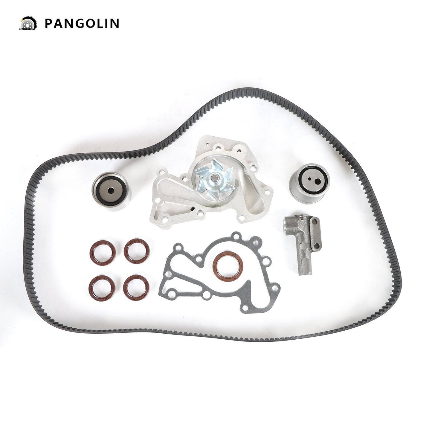 PANGOLIN Engine Timing Chain Kit with Water Pump Fit for 2002-2010 Kia Optima Sportage, 1999-2009 Hyundai Sonata Santa Tiburon Tucson Timing Belt Kit Engine Replace Part OE 146-2040, TBK315-GMB
