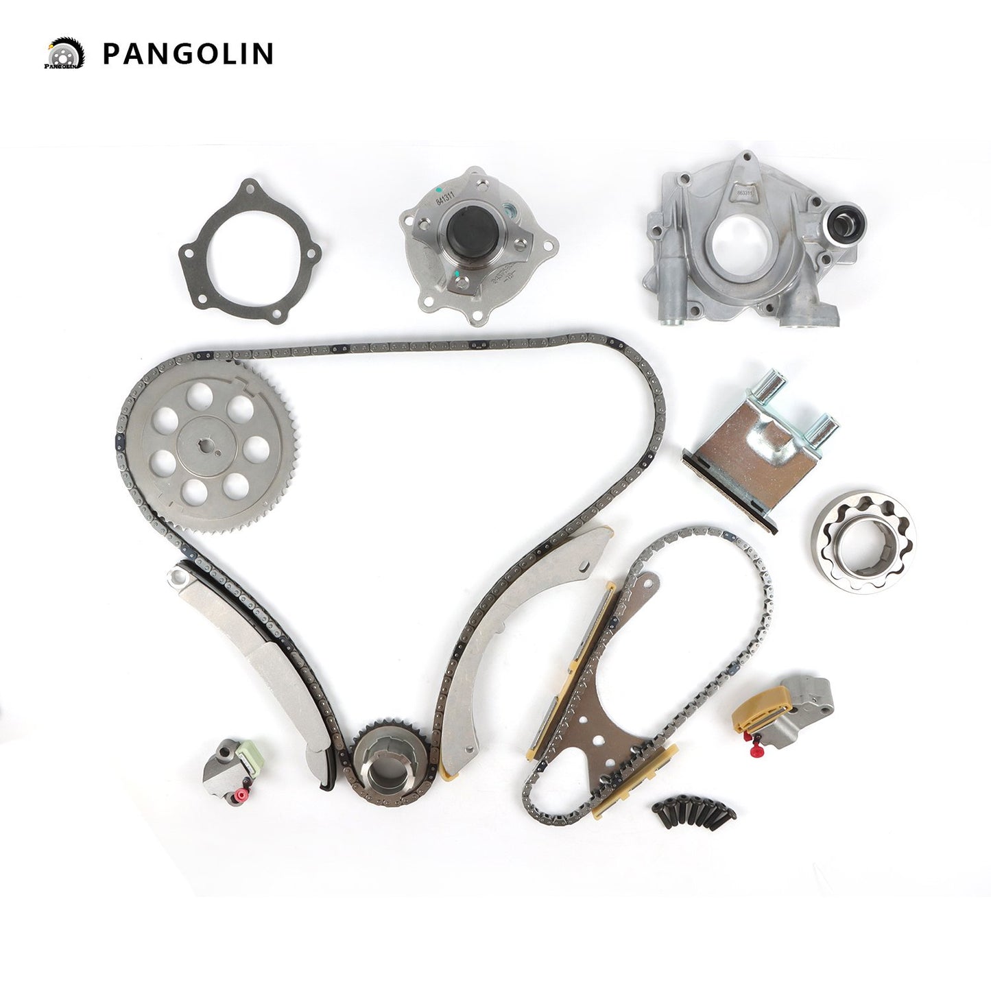 PANGOLIN Engine Timing Chain Kit with Water Pump Fit for 2007-2011 Chevrolet Colorado, 2007-2011 GMC Canyon, 2007-2010 Hummer H3, Isuzu i-290 i-370 Timing Belt Kit Engine Replace Part OE 24100362