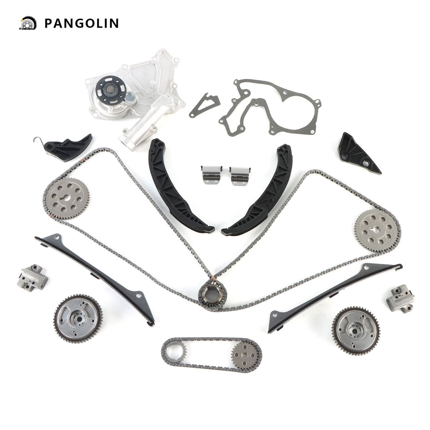 PANGOLIN Engine Timing Chain Kit with Water Pump Fit for 2007-2012 Hyundai Santa Azera Sonata, 2008-2013 Kia Sorento Sedona Timing Belt Kit Engine Replace Part OE 24312-3C100, 24410-3C300