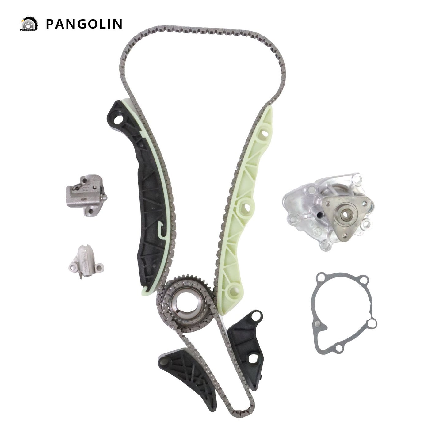 PANGOLIN Engine Timing Chain Kit with Water Pump Fit for 2007-2013 Jeep Patriot Compass, Dodge Avenger Caliber Journey, Chrysler 200 Sebring Timing Belt Kit Engine Replace Part OE TK167, TS1181