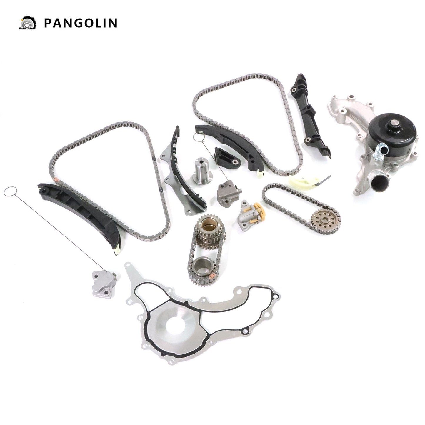 PANGOLIN Engine Timing Chain Kit with Water Pump Fit for 2011-2015 Chrysler 200 300, Dodge Avenger Charger Journey, Jeep Wrangler Grand Cherokee Timing Belt Kit Engine Replace Part OE 5184355AE