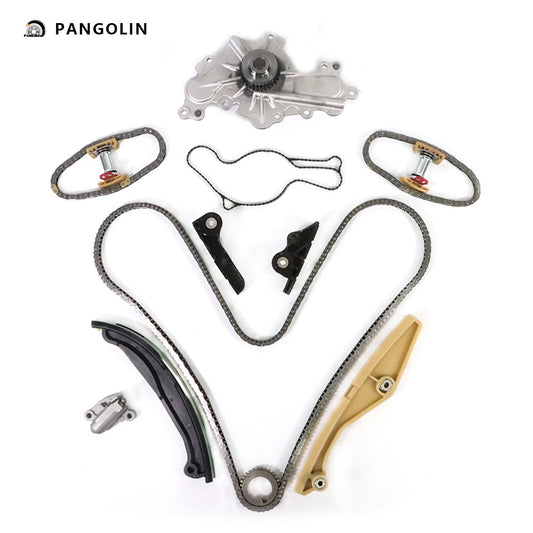 PANGOLIN Engine Timing Chain Kit with Water Pump Fit for 2011-2019 Explorer Edge Flex Taurus, 2011-2016 Lincoln MKX MKS MKZ Timing Belt Kit Engine Replace Part OE BL3Z-6268-A, AT4Z-6268-A