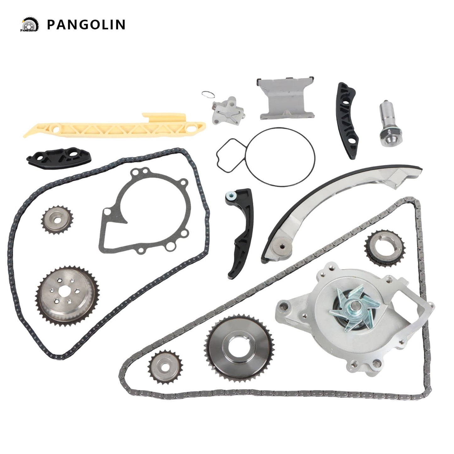 PANGOLIN Engine Timing Chain Kit with Water Pump Fit for 2012-2015 Buick Regal Verano, 2006-2015 Chevrolet Cobalt Equinox HHR Malibu Timing Belt Kit Engine Replace Part OE CP5092, PWP-9228