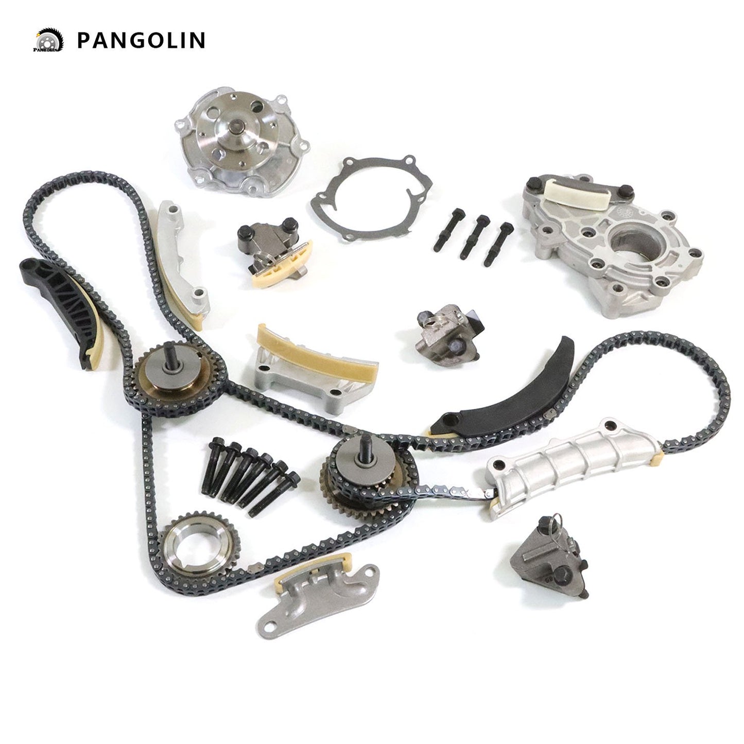 PANGOLIN Engine Timing Chain Kit with Water Pump Oil Pump Fit for 2006-2017 Buick Allure Enclave LaCrosse, Cadillac ATS CTS SRX, Chevrolet Camaro Equinox Timing Belt Kit Engine Replace Part