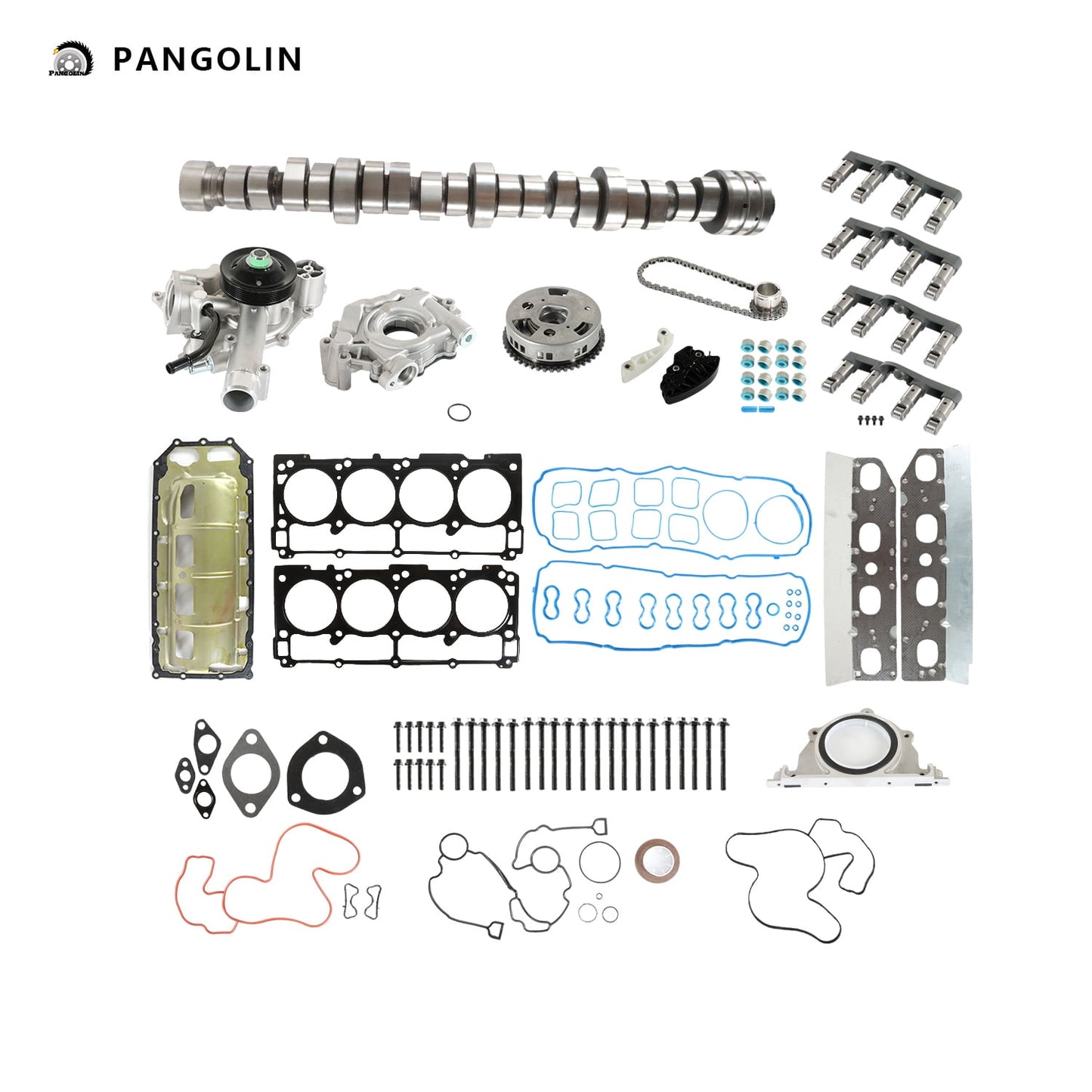 PANGOLIN MDS Camshaft Lifters Kit with Water & Oil Pump 53022263AE Fit for 2009-2019 Dodge Aspen Durango Ram 1500 Ram 2500 Engine Camshaft Bolt Aftermarket Replace Part OE 53022263AF, L5701K-16