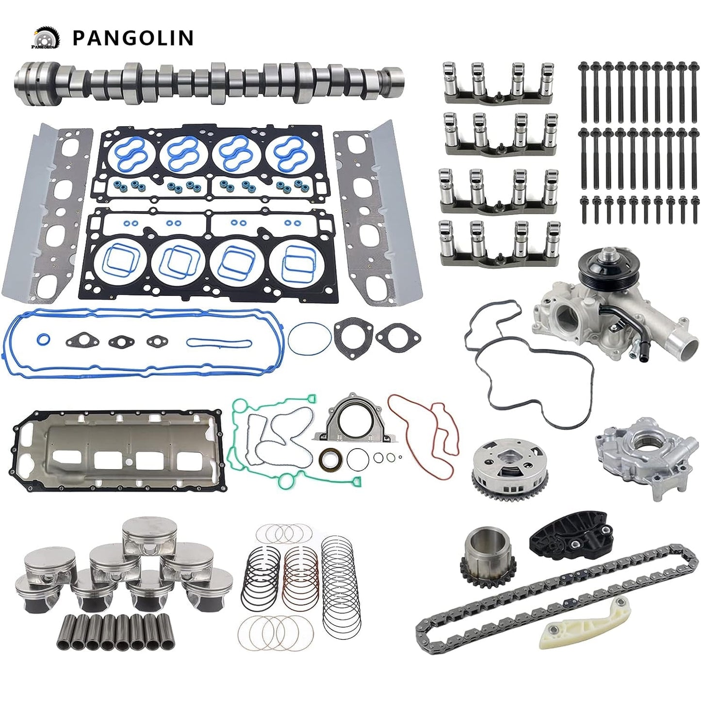 PANGOLIN MDS Camshaft Lifters Kit with Water & Oil Pump L5701K-16 Fit for 2009 Chrysler Aspen, 2009-2010 Dodge Durango Ram 1500, 2011-2015 Ram 1500 Engine Camshaft Bolt Aftermarket Replace Part