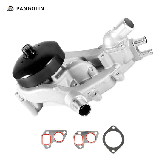 PANGOLIN Professional Water Pump Kit with Thermostat & 2 Metal Gaskets AW6009 Fits for Silverado, Tahoe, Yukon, Suburban, Sierra 1500 4.8L 5.3L 6.0L Automobile Water Pump Replacement Parts